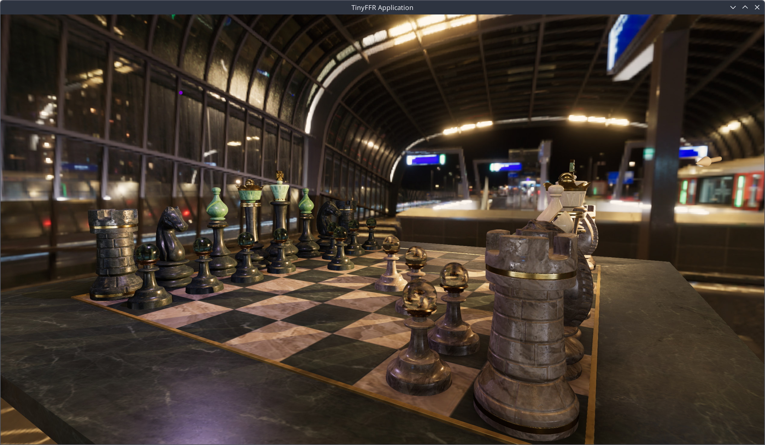 Image showing a chess set on a table in a metro station.